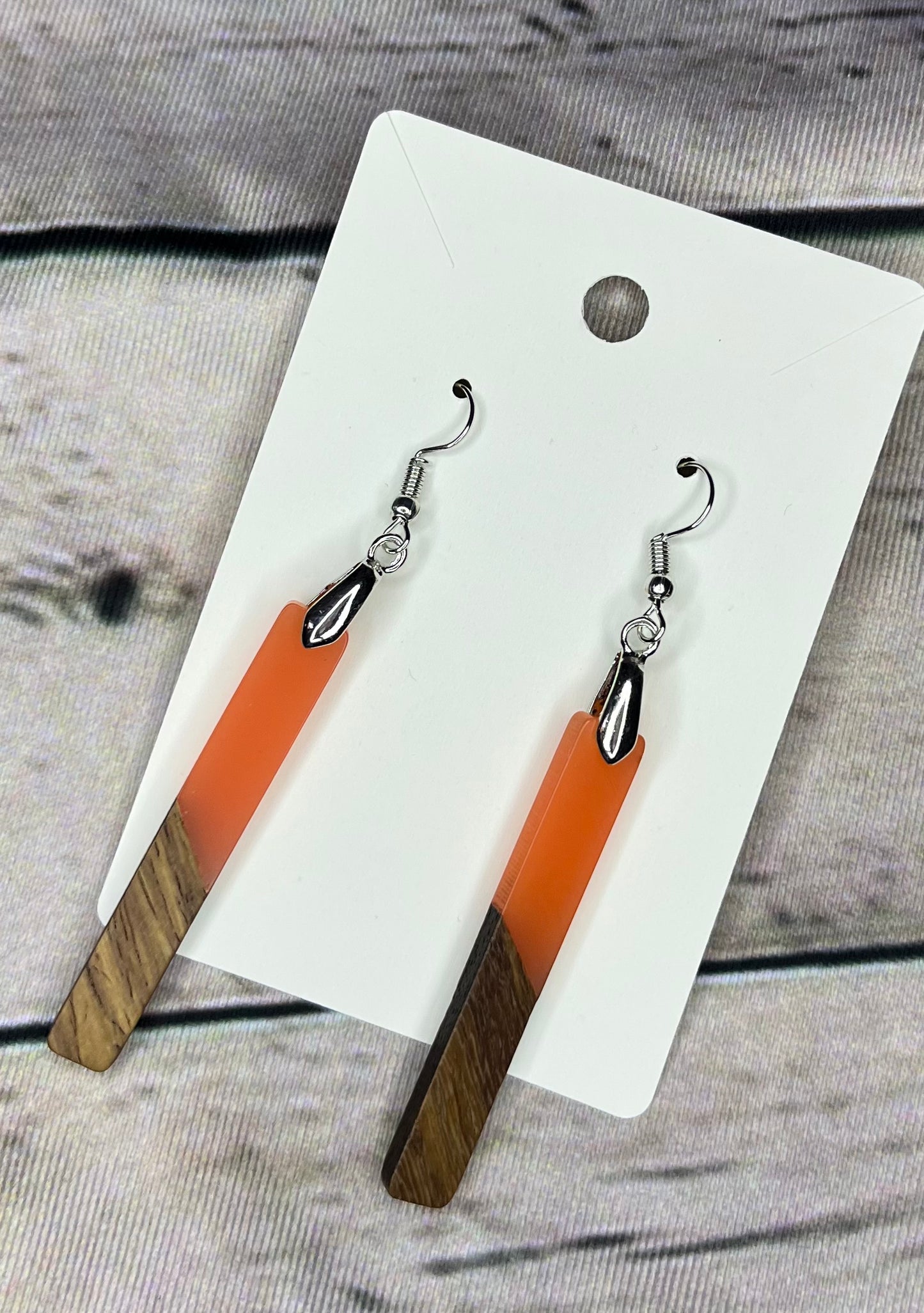 Orange Boho Stick Earrings